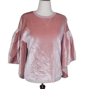 BOHO NWT Pastel Pink Velvet Soft Girl Shirt  Size 6